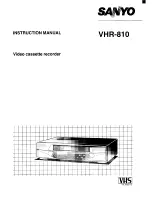 Sanyo VHR-810 Instruction Manual preview