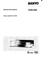 Sanyo VHR-830 Instruction Manual preview