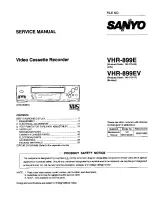 Sanyo VHR-899E Service Manual preview