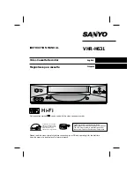 Preview for 1 page of Sanyo VHR-H631 Instruction Manual