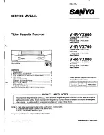 Preview for 1 page of Sanyo VHR-VX600 Service Manual