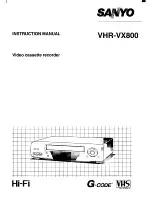 Sanyo VHR-VX800 Instruction Manual preview