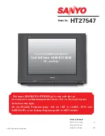 Preview for 1 page of Sanyo Vizzon HT27547 Owner'S Manual