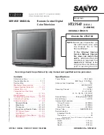 Preview for 1 page of Sanyo Vizzon HT27547 Service Manual