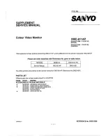 Preview for 1 page of Sanyo VMC-8114 Service Manual