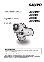 Sanyo VPC C40 - Xacti 4MP MPEG4 Digital Camcorder Instruction Manual preview