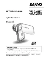 Sanyo VPC CA6 - Xacti Camcorder - 6.0 MP Instruction Manual preview