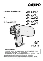 Sanyo VPC-CG20 - Full HD 1080 Video Instruction Manual preview