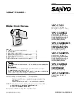 Sanyo VPC-CG65EXBK Service Manual preview