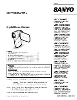 Sanyo VPC-CG9 - Xacti Camcorder - 9.1 MP Service Manual preview