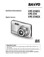 Предварительный просмотр 1 страницы Sanyo VPC E1 - Xacti Camcorder - 6.0 MP Instruction Manual