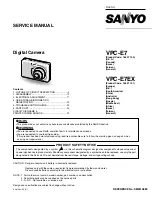 Sanyo VPC-E7 Service Manual предпросмотр