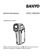 Sanyo VPC-HD100 - High-Definition Camcorder Instruction Manual preview