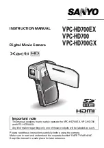 Предварительный просмотр 1 страницы Sanyo VPC HD700 - Xacti Camcorder - 720p Instruction Manual