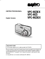 Предварительный просмотр 1 страницы Sanyo VPC-MZ3 Instruction Manual