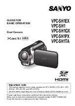 Sanyo VPC-SH1 - Full HD 1080 Video Manual For Basic Operation preview