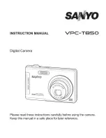 Sanyo VPC-T850 Instruction Manual preview