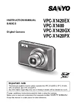 Предварительный просмотр 1 страницы Sanyo VPC-X1400 Instruction Manual