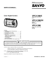 Sanyo VPC-X360 Service Manual preview