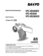 Предварительный просмотр 1 страницы Sanyo Xacti HD VPC-HD2000EX Instruction Manual