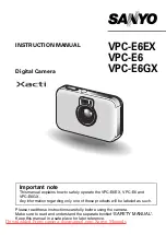 Предварительный просмотр 1 страницы Sanyo Xacti VPC-E6 Instruction Manual