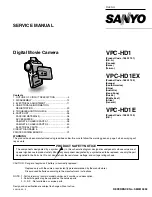 Sanyo Xacti VPC-HD1 Service Manual preview