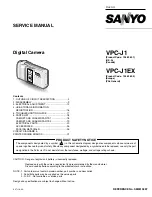 Предварительный просмотр 1 страницы Sanyo Xacti VPC-J1 Service Manual