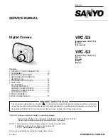 Sanyo Xacti VPC-S3 Service Manual preview