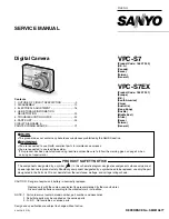 Sanyo Xacti VPC-S7 Service Manual preview