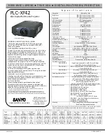 Preview for 1 page of Sanyo XF42 - PLC XGA LCD Projector Brochure