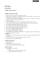 SAPIRHOME SP-1100-CB Instruction Manual preview