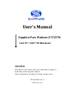 Sapphire Audio Pure Platinum Z77 User Manual preview