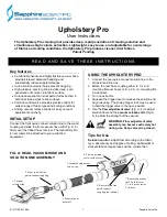 Sapphire Audio Upholstery Pro User Instructions предпросмотр