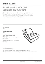 SARAH ELLISON FLOAT ARMLESS MODULAR Assembly Instructions preview