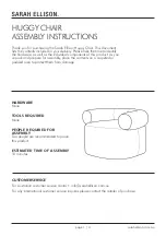 Preview for 1 page of SARAH ELLISON HUGGY CHAIR Assembly Instructions