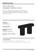 SARAH ELLISON LIZA Assembly Instructions preview