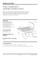 Preview for 1 page of SARAH ELLISON YOKO QUEEN BED Assembly Instructions Manual