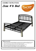 Предварительный просмотр 1 страницы Sareer Jose Bed Assembly Instructions