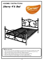 Sareer Sherry 4'6 Bed Assembly Instructions предпросмотр