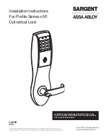 Sargent ASSA ABLOY Profile Series Installation Instructions Manual preview