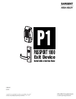 Sargent PASSPORT 1000 Exit Device Installation Instructions Manual preview