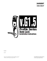 Sargent Profile Series Installation Instructions Manual preview