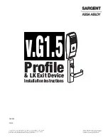 Sargent v.G1.5 Installation Instructions Manual preview