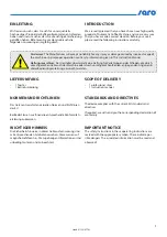 Preview for 3 page of saro ARIS 4 Operating Instructions Manual