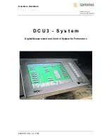 Предварительный просмотр 1 страницы Sartorius DCU 3 Operator'S Handbook Manual