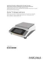 Preview for 1 page of Sartorius Entris II Advanced BCA124-1S Operating Instructions Manual