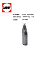 SASSOON VSTR8283E1 Use And Care Instruction Manual preview