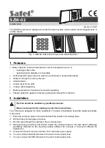 Preview for 1 page of Satel SZW-02 Manual