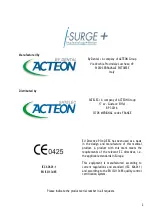 Preview for 2 page of Satelec ACteon i-Surge+ User Manual