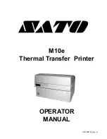 Предварительный просмотр 1 страницы SATO M10e Series Operator'S Manual